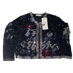 NWT LaBellum Hillary Scott Sequin Cropped Jacket Women’s Medium